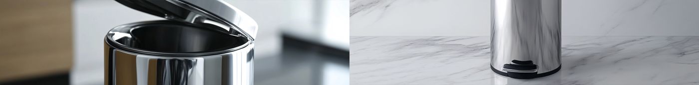 Coșuri gunoi din inox push cu capac batant