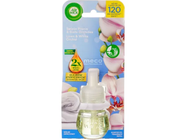 Rezerva aparat odorizant electric Air Wick 19ml Linen&White Orchid