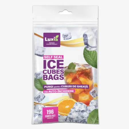Pungi pentru cuburi de gheata Luxia 196 bucati cu auto-inchidere