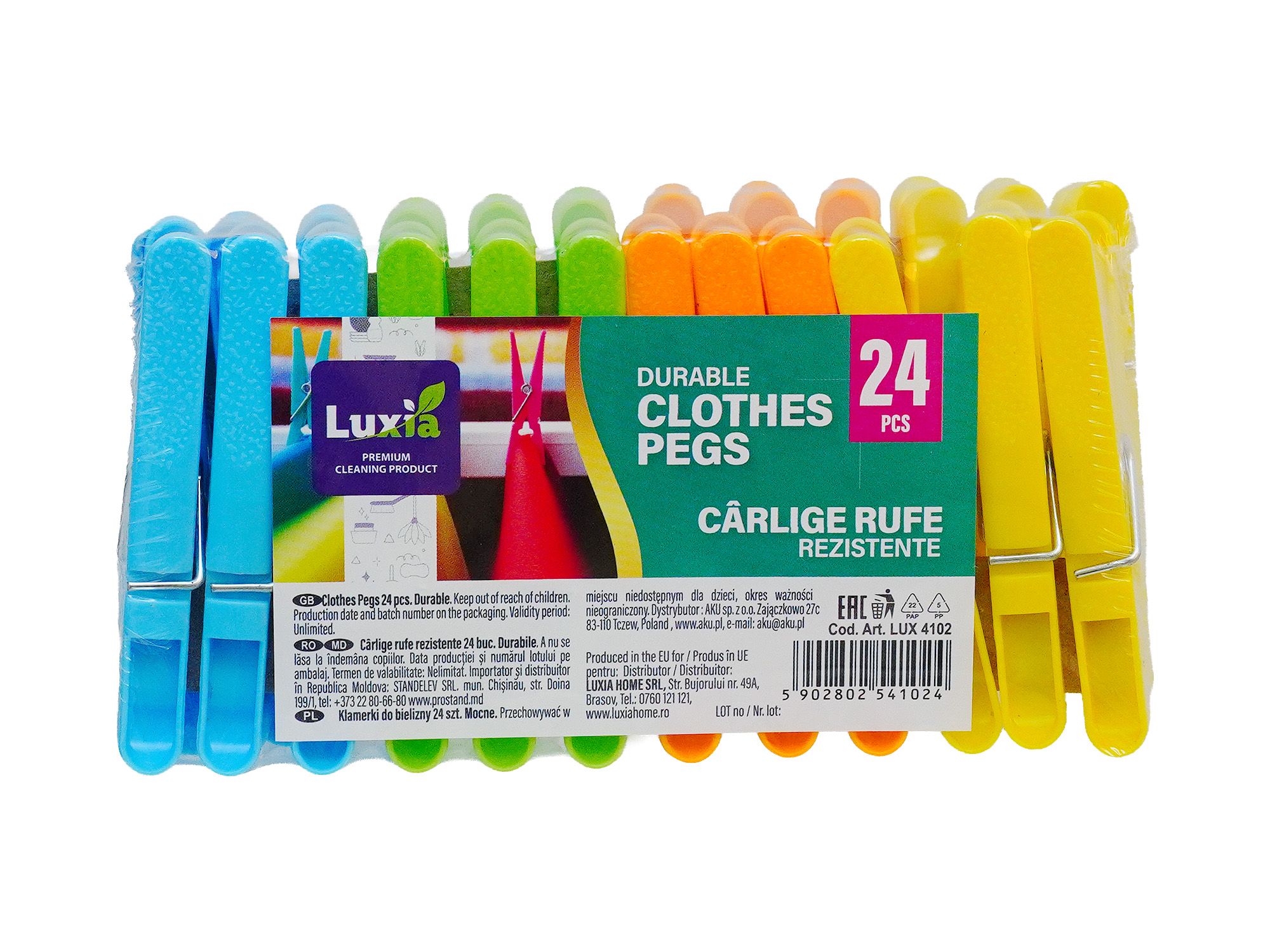 Clesti plastic pentru rufe Luxia 24 bucati - imagine 2