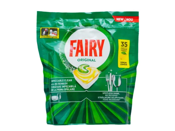 Detergent vase pentru masina de spalat Fairy Lemon 35 bucati