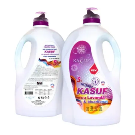 Detergent lichid rufe Kasuf cu lavanda si bicarbonat 5 litri