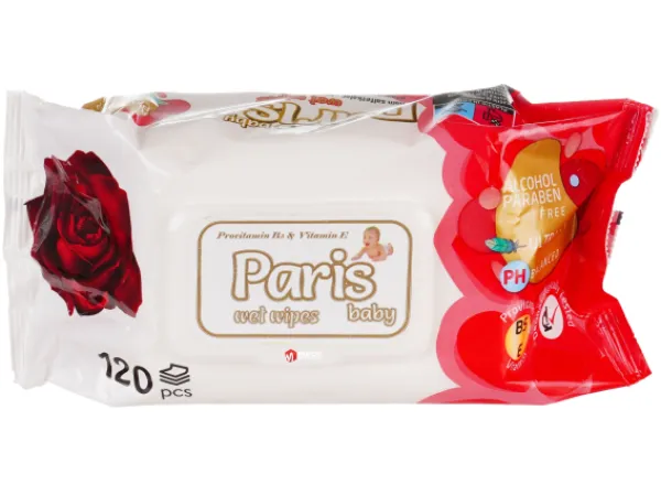 Servetele umede cu capac Paris 120 bucati Trandafiri