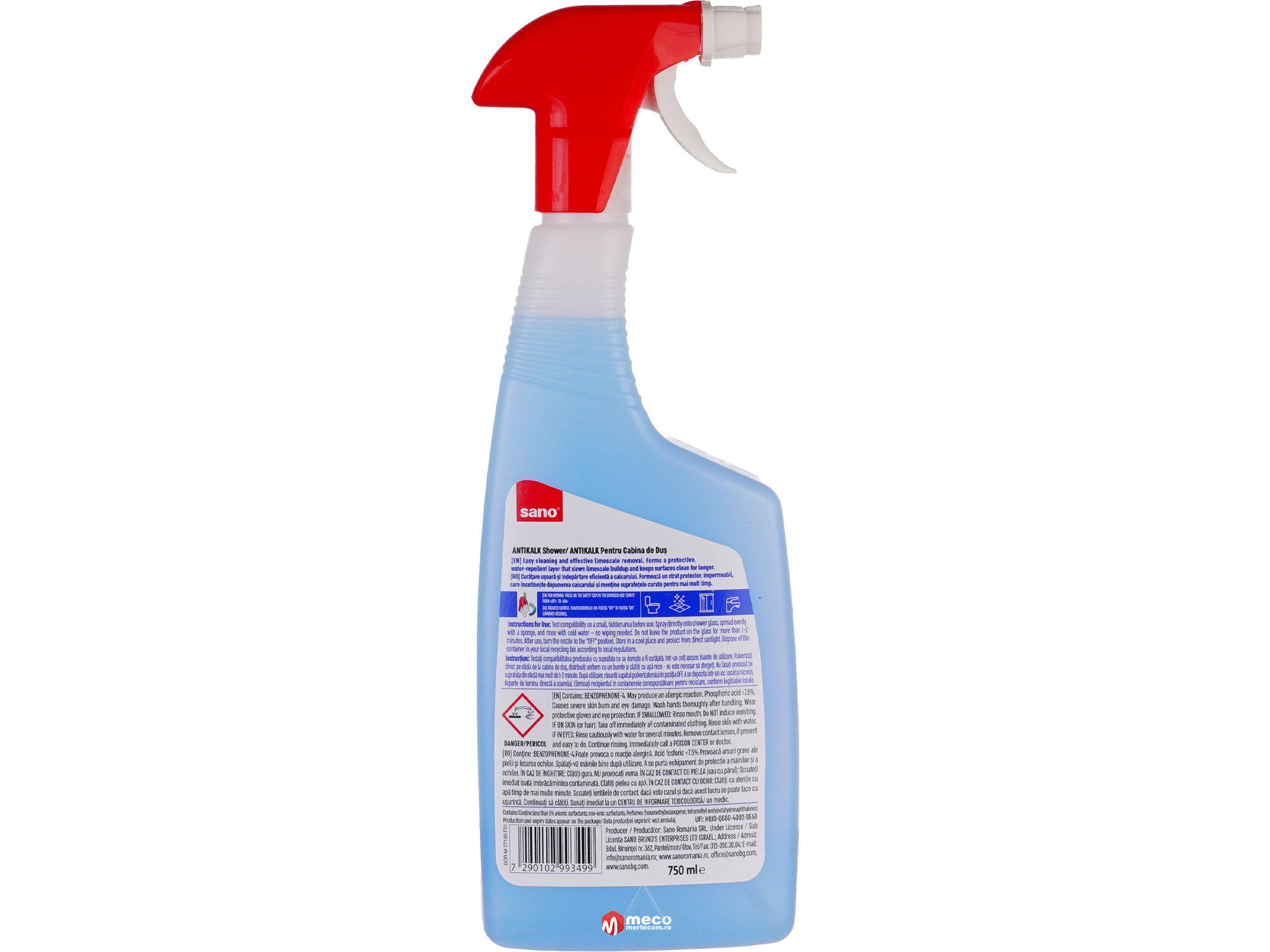 Sano solutie anticalcar pentru cabina de dus 750ml - imagine 2