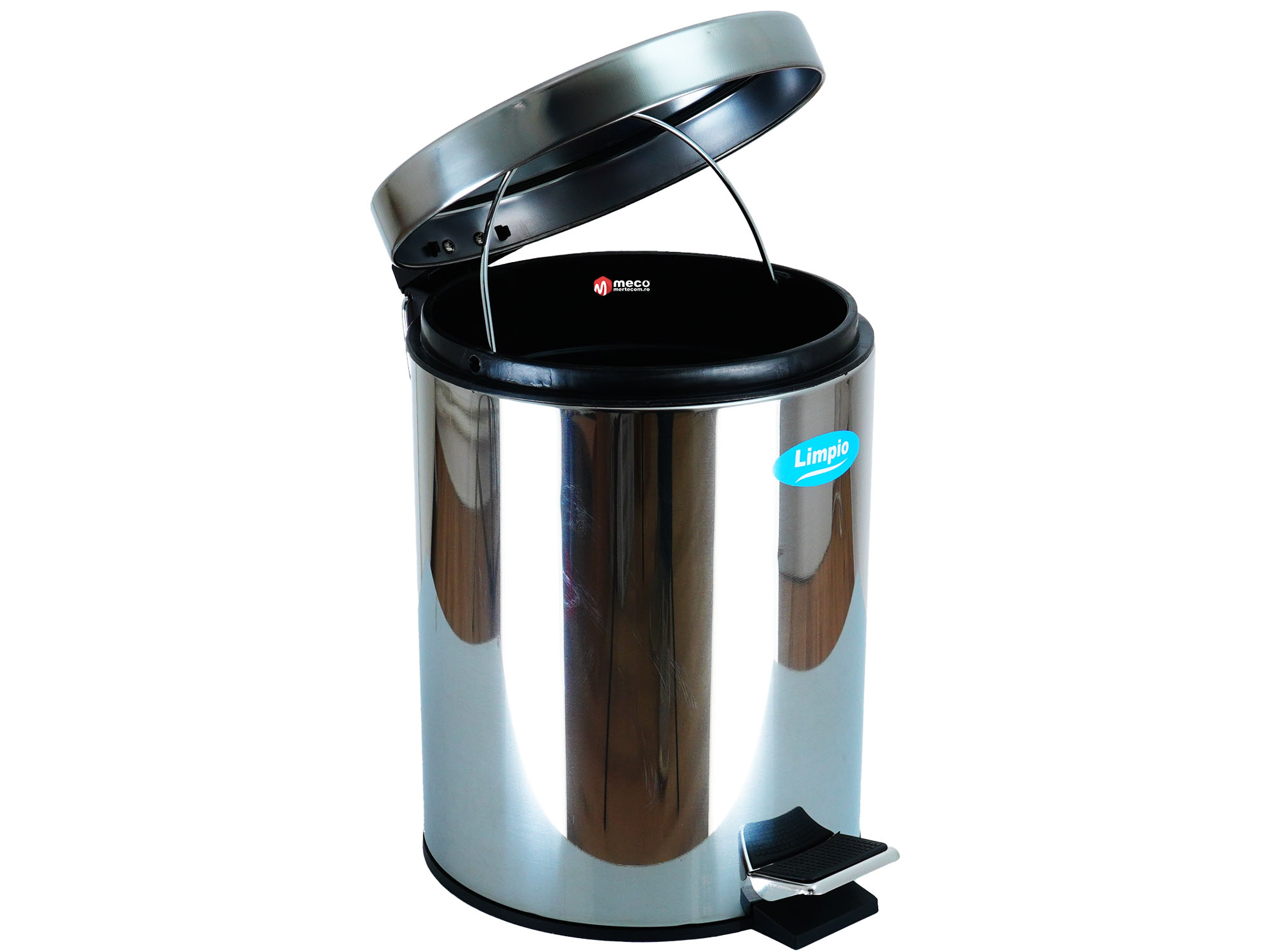 Cos gunoi inox lucios 5 litri Limpio - imagine 2