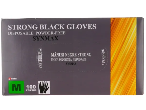 Manusi Hibrid nepudrate negre 100 bucati/cutie marime M