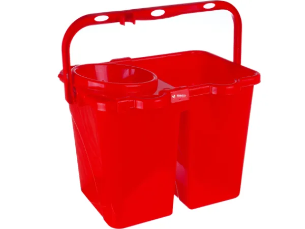 Galeata mop cu doua compartimente, storcator si roti – rosu
