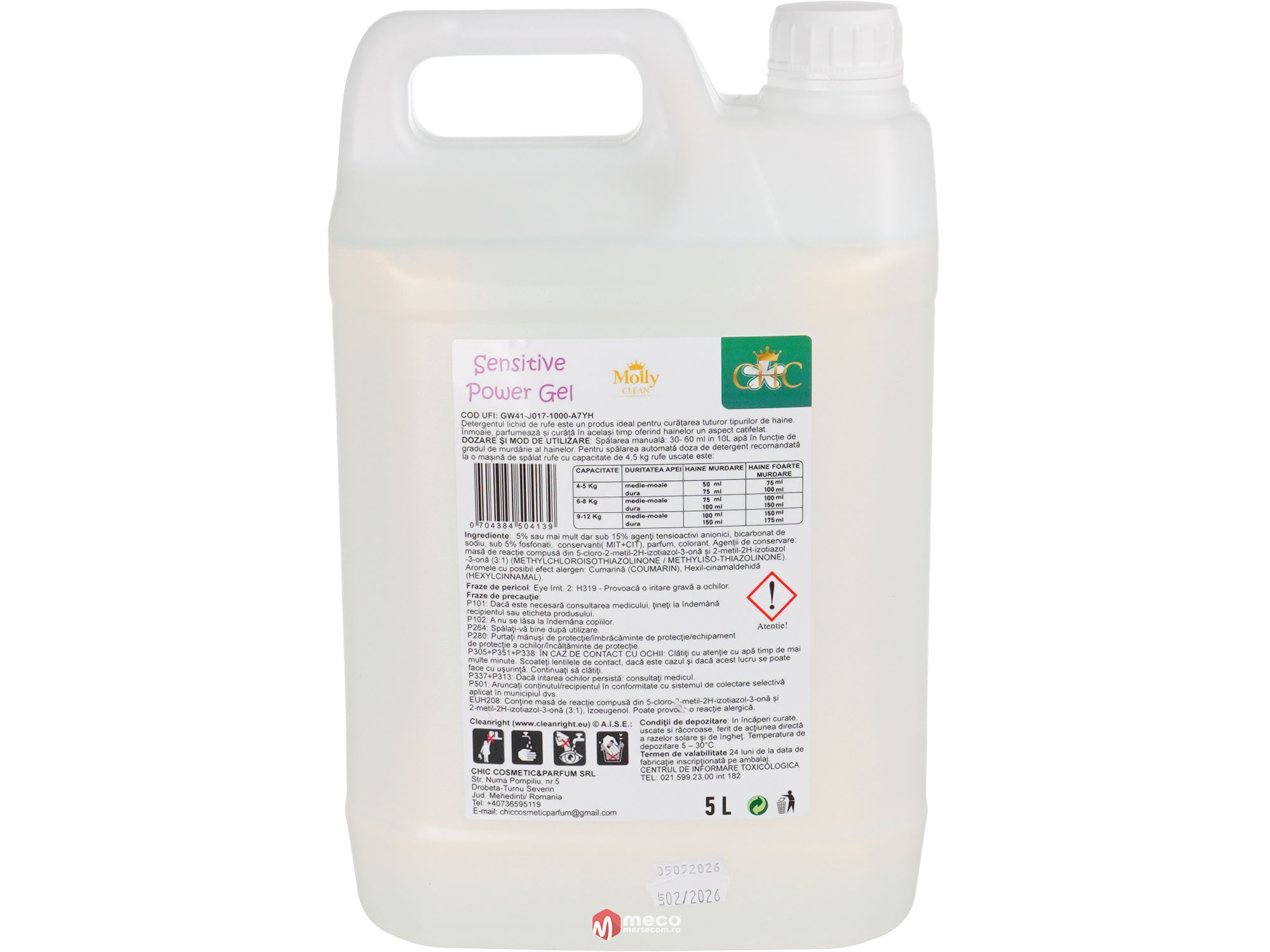 Detergent lichid rufe Molly Clean 5 litri Sensitive - imagine 2