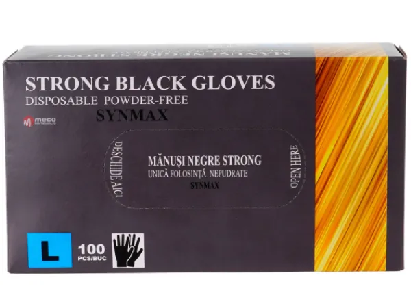 Manusi Hibrid nepudrate negre 100 bucati/cutie marime L