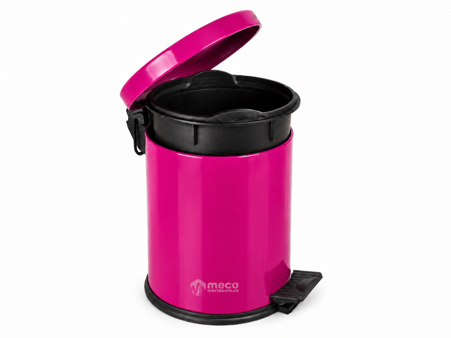 Cos gunoi cu pedala 12 litri fucsia Meco 815F - imagine 2