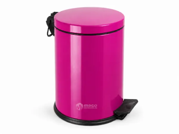 Cos gunoi cu pedala 12 litri fucsia Meco 815F