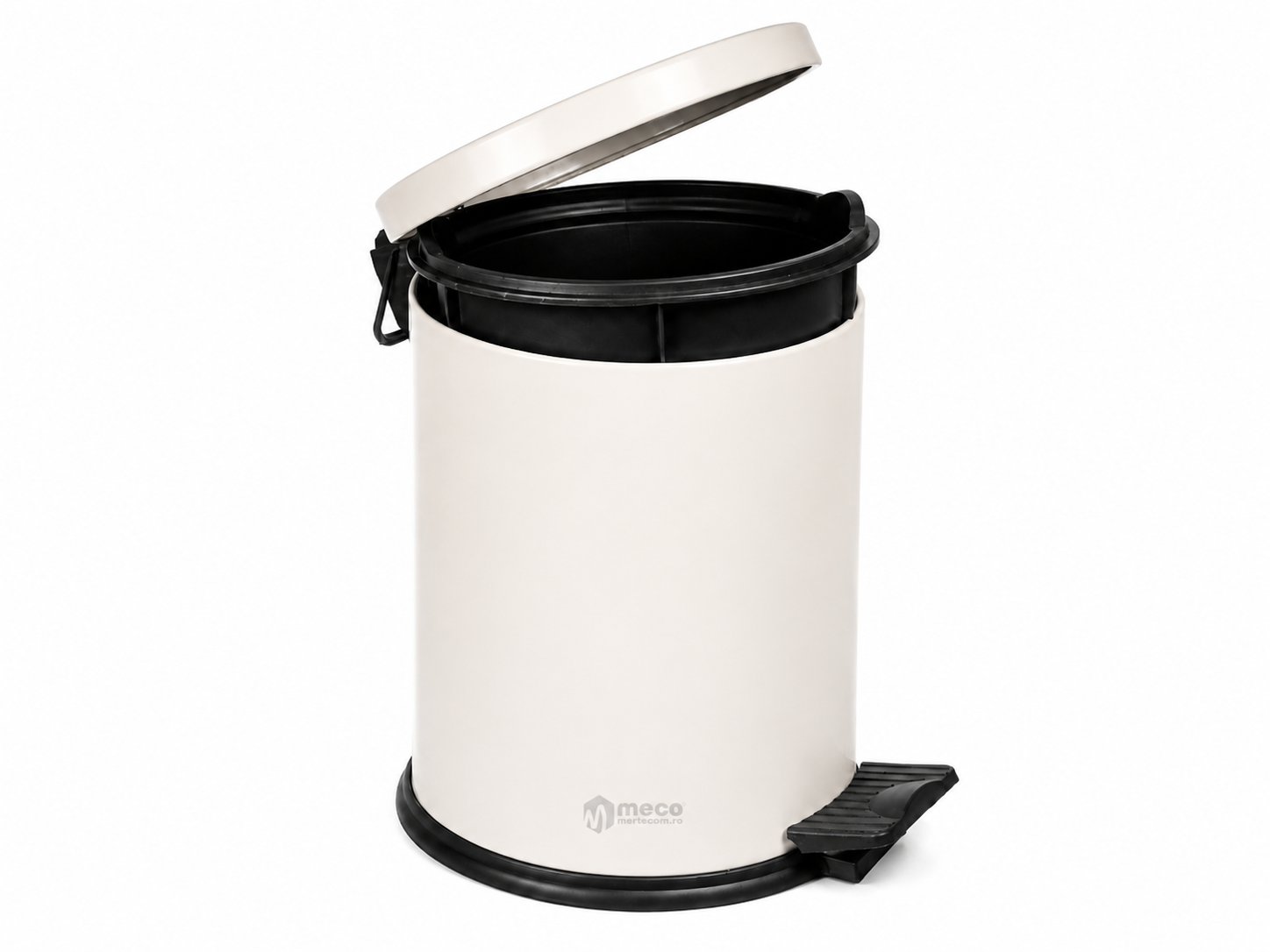 Cos gunoi cu pedala 12 litri crem Meco 815KR H-35cm - imagine 2