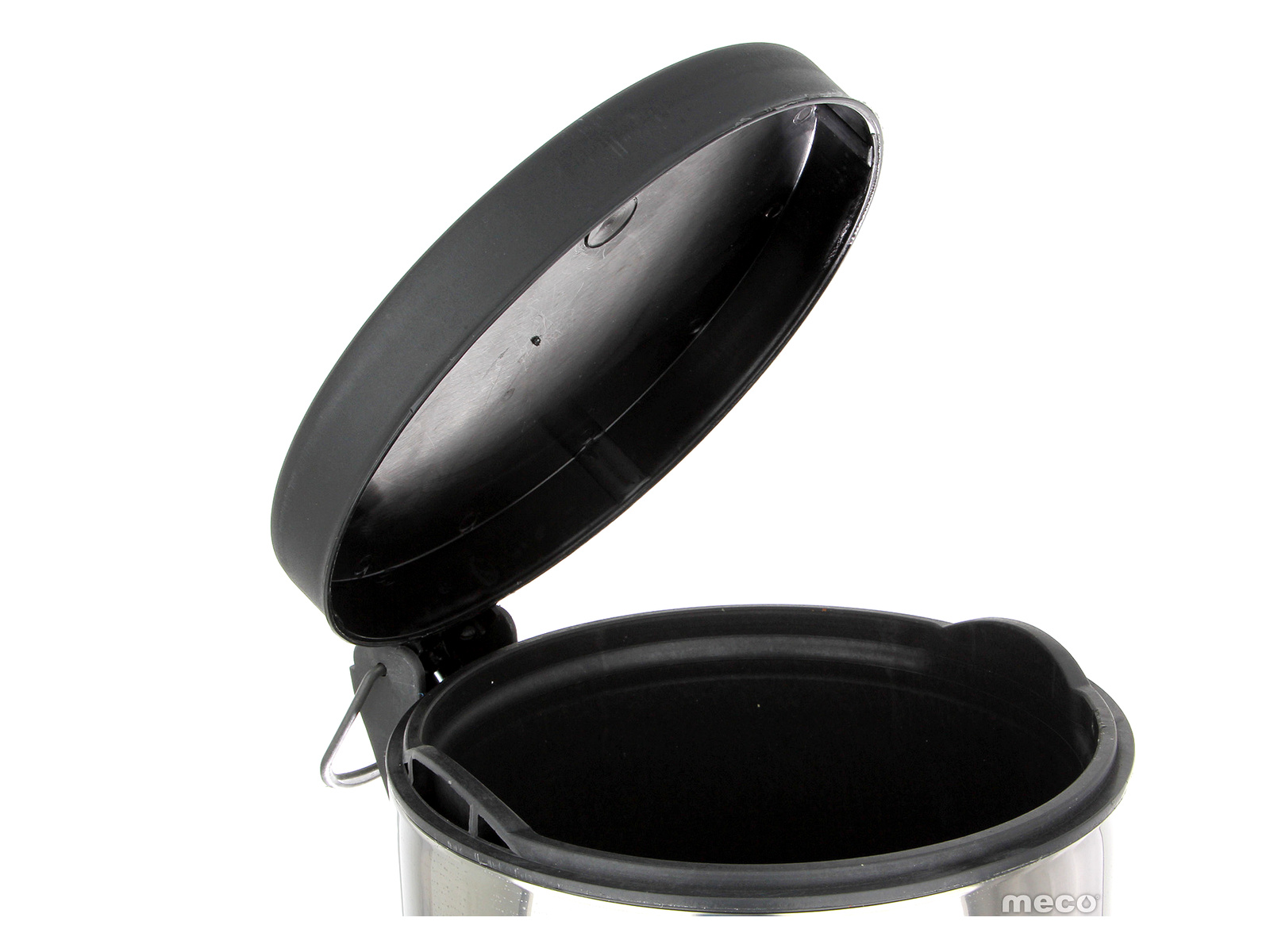 Cos gunoi inox lucios capac negru Meco 12 litri Q25 H-36cm - imagine 2