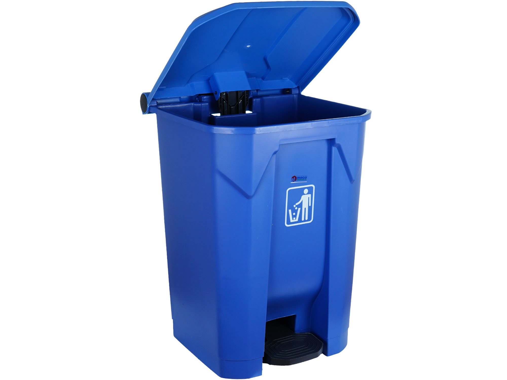 Cos gunoi colectare selectiva cu pedala Meco 45 litri Albastru - imagine 2