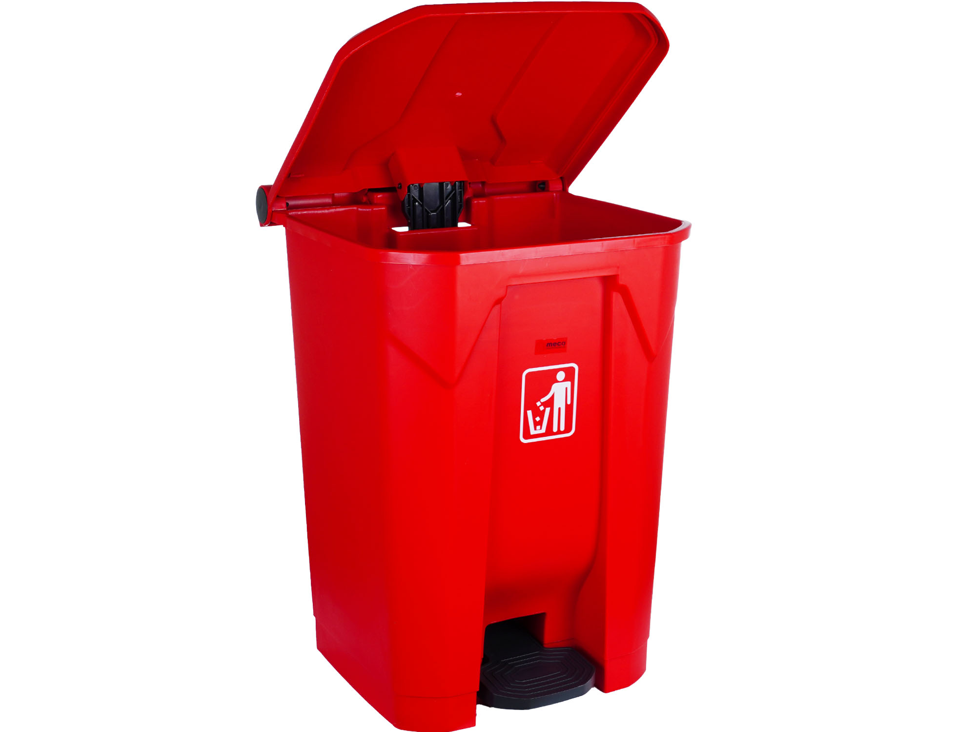Cos gunoi colectare selectiva cu pedala Meco 45 litri Rosu - imagine 2