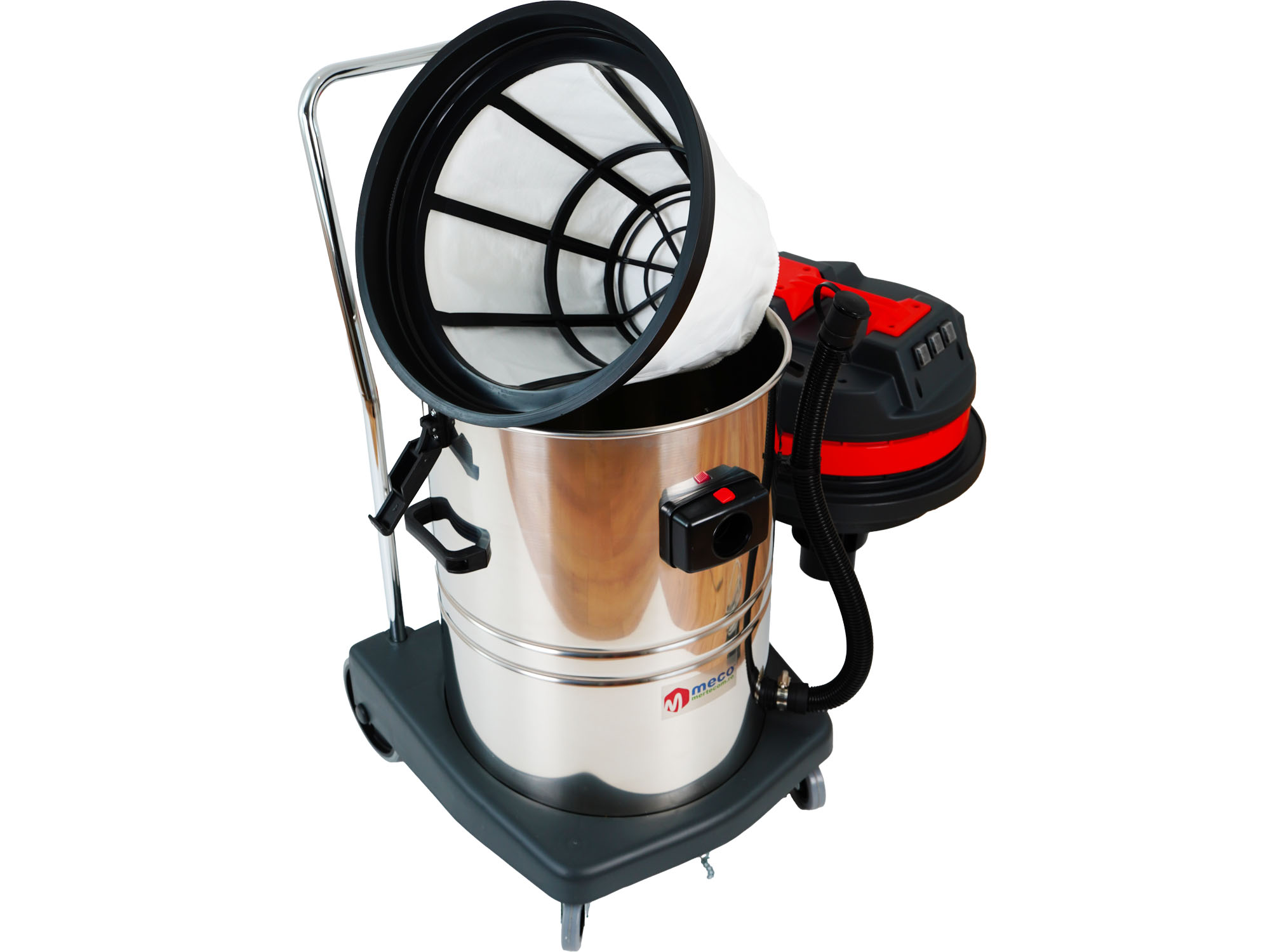 Aspirator profesional praf si lichide Meco inox 3 motoare 60 litri - imagine 3