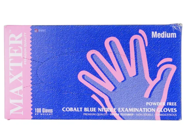 Manusi nepudrate nitril albastre Maxter (100buc/cutie) marime M