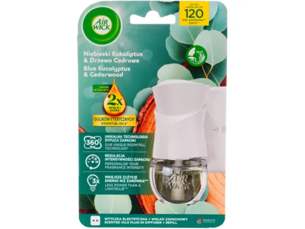 Aparat odorizant si rezerva AirWick Blue Eucalyptus & Cedarwood 19ml