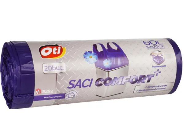 Saci menajeri Oti Comfort cu manere 60 litri 20 bucati