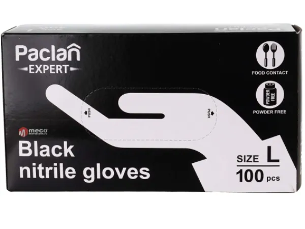 Manusi menaj negre fara talc Paclan 100buc (Large-L)