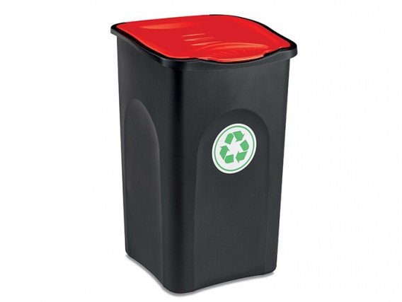 Cos gunoi colectare selectiva EcoGreen 50 litri H56cm (Alb) - imagine 2