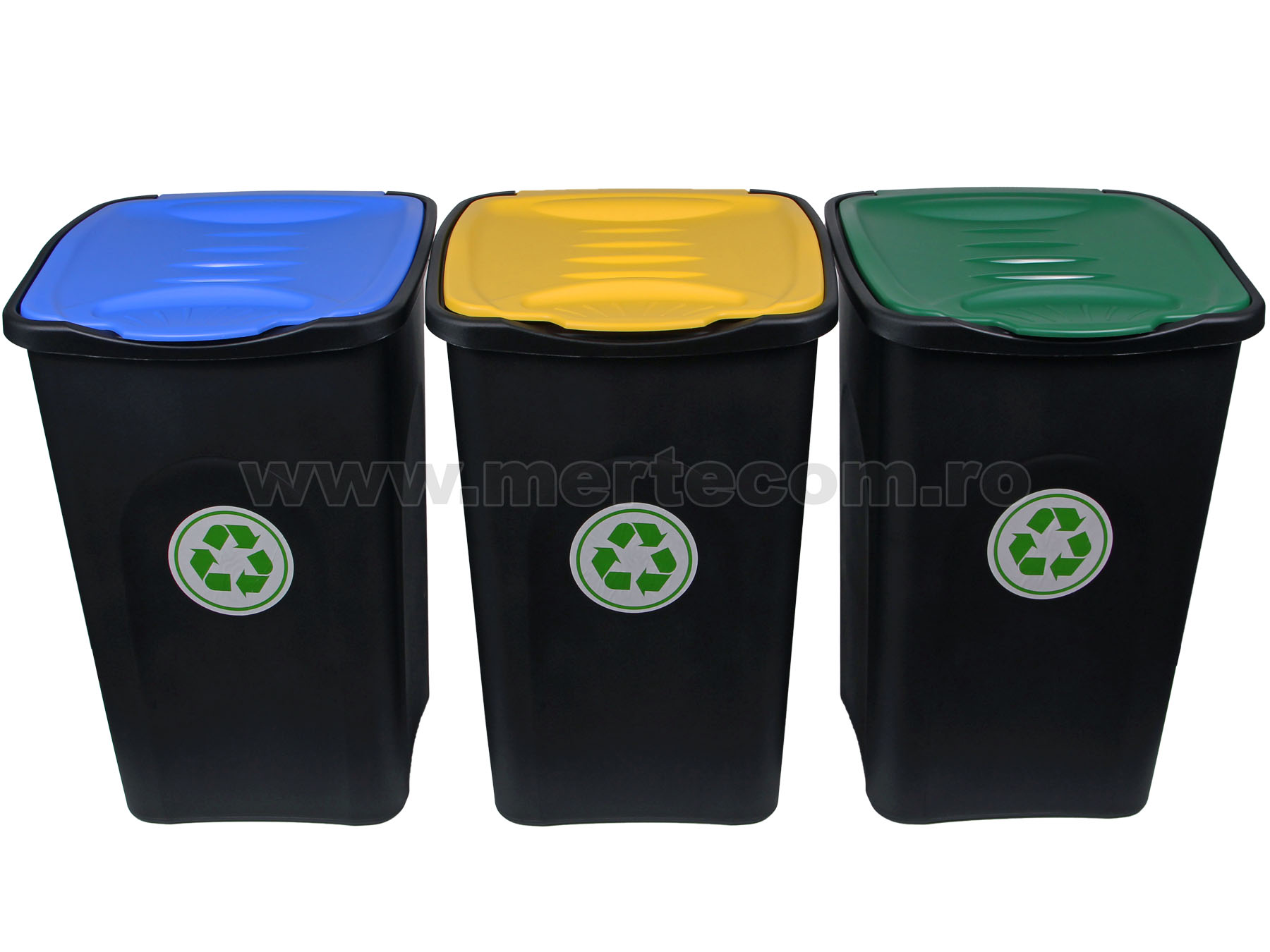 Cos gunoi colectare selectiva EcoGreen 50 litri H56cm (Alb) - imagine 7