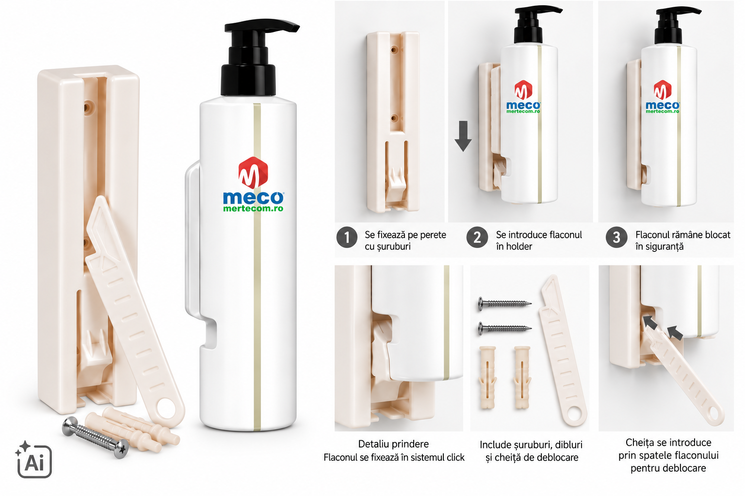Holder Click-On pentru dispenser Sense 360ml - imagine 2