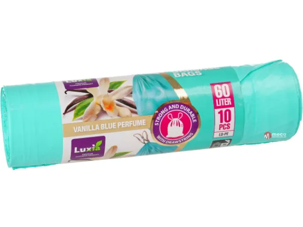 Saci menajeri cu snur Luxia 60 litri 10 bucati Vanilla Blue 