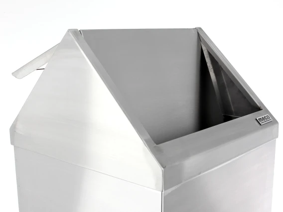 Cos gunoi patrat inox satinat push-bin Meco 80 litri 30x35cm H 90cm