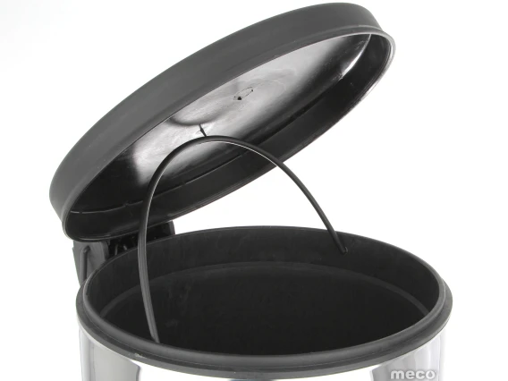 Cos gunoi inox lucios capac negru Meco 20 litri Q31 H-36cm