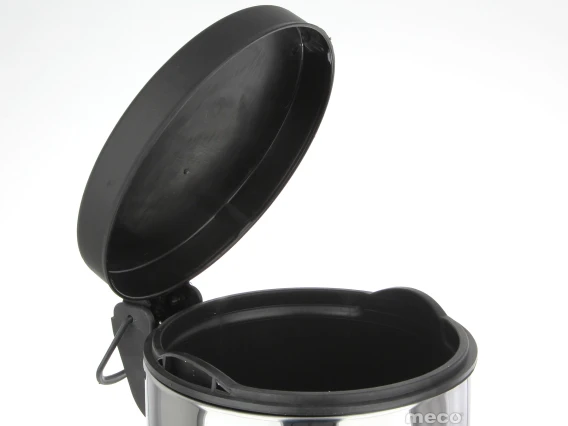 Cos gunoi inox lucios capac negru Meco 5litri Q20 H-28cm