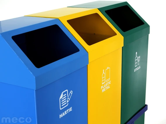 Cos colectare selectiva Meco 3x54litri 32x92x72cm