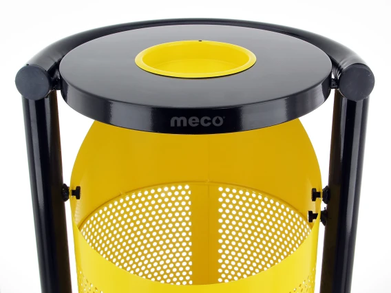 Cos gunoi scrumiera negru-galben Meco 70litri H-100cm