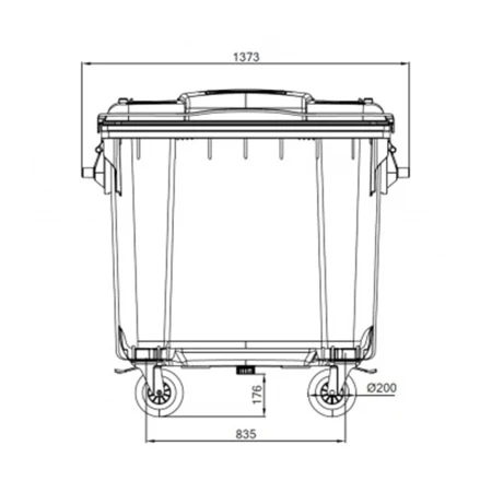 Container plastic verde colectare selectiva 1100 litri