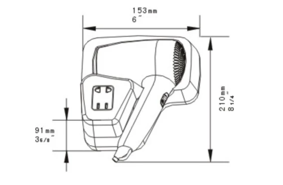 Uscator păr hotelier HD 120B 1200W