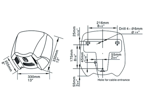 Uscător rapid de mâini cu motor brushless antibacterian Meco HDW83 1300W