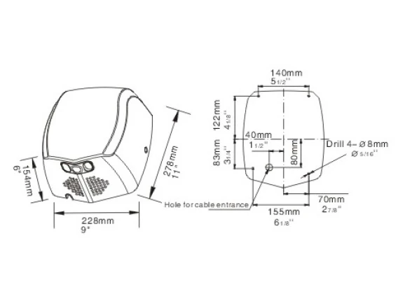 Uscător mâini Jet Meco Sterilizator motor fără perii HD60K 800W