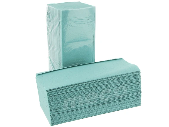 Prosop pliat verde V 21x25cm 1strat 200bucati