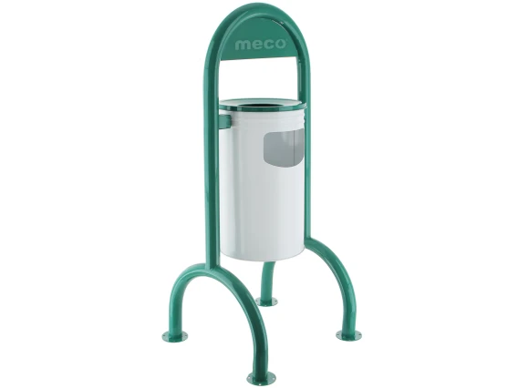 Cos scrumiera exterior vopsit electrostatic alb Meco 4picioare H-120cm