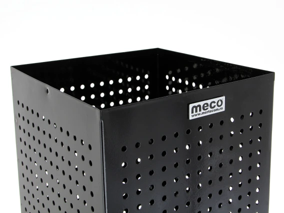 Cos gunoi birou patrat perforat negru H-30cm