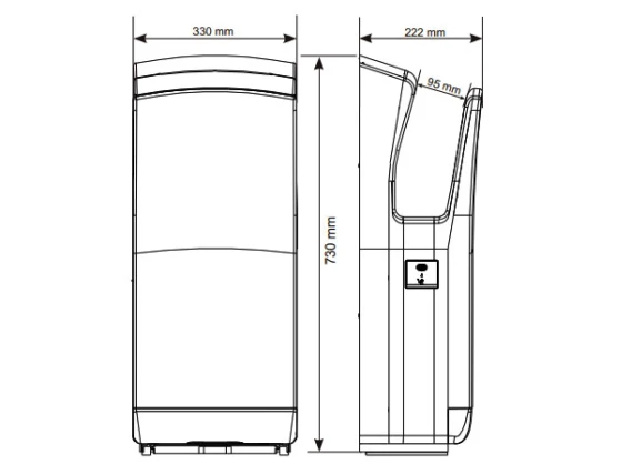 Uscător mâini inox satinat Jet Meco 1650W HDS7B