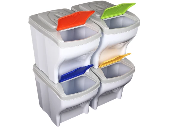Set cosuri gunoi selectiv modular 20 litri x 4buc H-32 cm