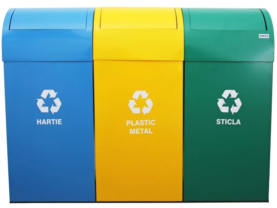 Cos colectare selectiva Meco Cati 3x80 litri H-80cm