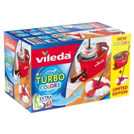 Mop rotativ Vileda EasyWring&Clean Turbo Color (Rosu)