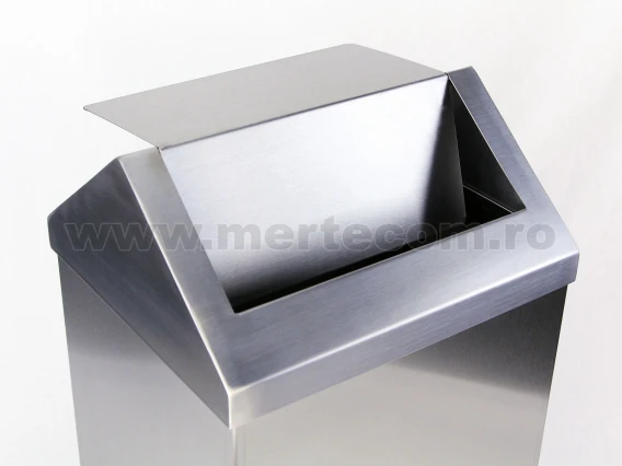 Cos gunoi capac batant dreptunghiular inox satinat 25 litri H-48cm