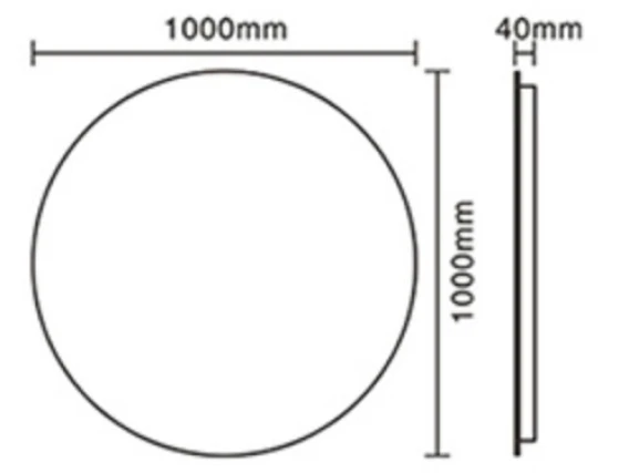 Oglindă baie rotundă cu iluminare, afisaj și dezaburire, diametru 100cm, Meco WLM100