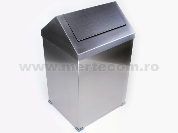 Cos gunoi capac batant dreptunghiular inox satinat 25 litri H-48cm