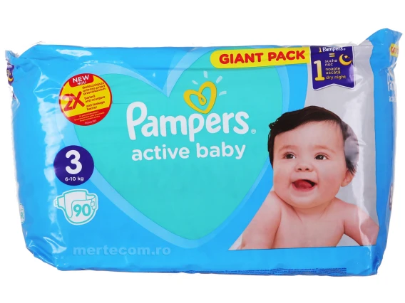 Pampers active baby-dry numarul 3 90 bucati