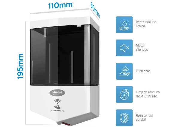 Dozator săpun lichid cu senzor plastic ABS 600ml SD600S